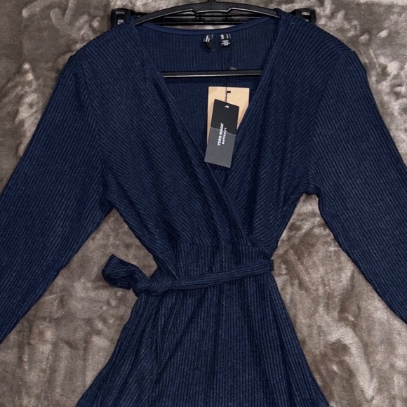 Vero Moda Maternity Navy Blazer Wrap Top‎ Long Sleeve L New with Tags - Picture 4 of 10
